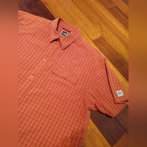 North Face Gorpcore Cotton Plaid Light Short Sleeve Button Up Shirt - L/XL - Picture 4 of 16